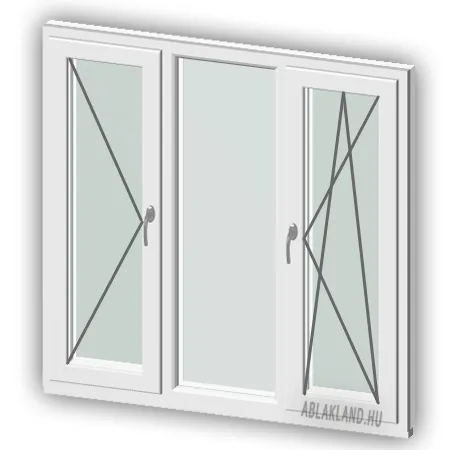 270x150 Műanyag ablak, Háromszárnyú, Nyíló+Fix+B/Ny, Neo