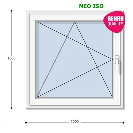 100x100 Műanyag ablak, Egyszárnyú, Bukó/Nyíló, Neo Iso Rehau