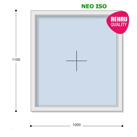 100x110 Műanyag ablak, Egyszárnyú, Fix, Neo Iso Rehau