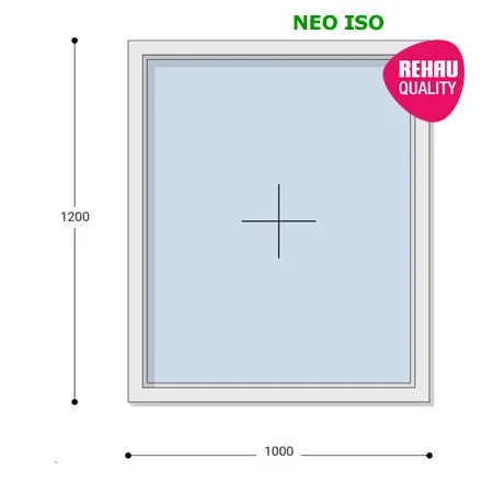 100x120 Műanyag ablak, Egyszárnyú, Fix, Neo Iso Rehau
