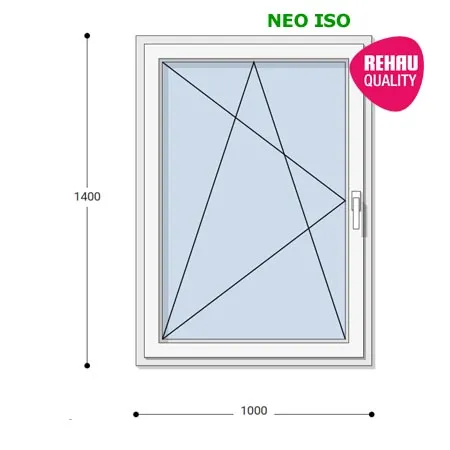 100x140 Műanyag ablak, Egyszárnyú, Bukó/Nyíló, Neo Iso Rehau