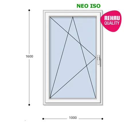 100x160 Műanyag ablak, Egyszárnyú, Bukó/Nyíló, Neo Iso Rehau