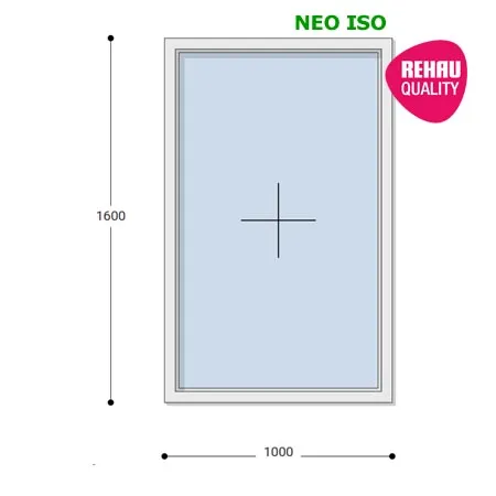 100x160 Műanyag ablak, Egyszárnyú, Fix, Neo Iso Rehau