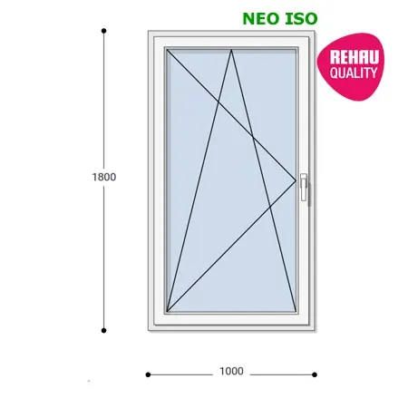 100x180 Műanyag ablak, Egyszárnyú, Bukó/Nyíló, Neo Iso Rehau