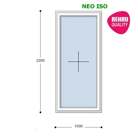 100x220 Műanyag ablak, Egyszárnyú, Fix Ablakszárnyban, Neo Iso Rehau