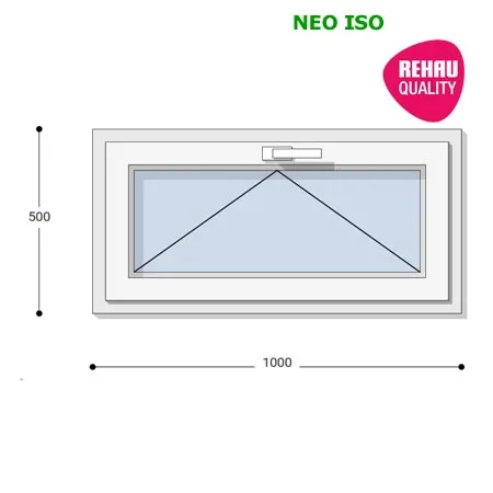 100x50 Műanyag ablak, Egyszárnyú, Bukó, Neo Iso Rehau