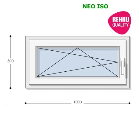 100x50 Műanyag ablak, Egyszárnyú, Bukó/Nyíló, Neo Iso Rehau