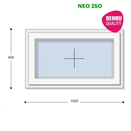 100x60 Műanyag ablak, Egyszárnyú, Fix Ablakszárnyban, Neo Iso Rehau