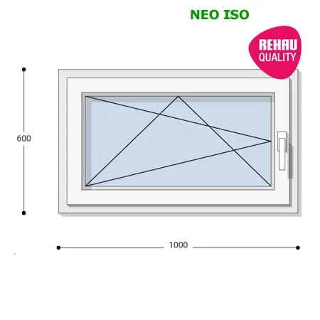100x60 Műanyag ablak, Egyszárnyú, Bukó/Nyíló, Neo Iso Rehau