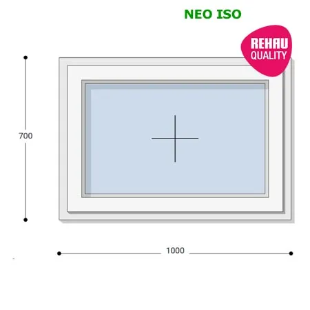 100x70 Műanyag ablak, Egyszárnyú, Fix Ablakszárnyban, Neo Iso Rehau