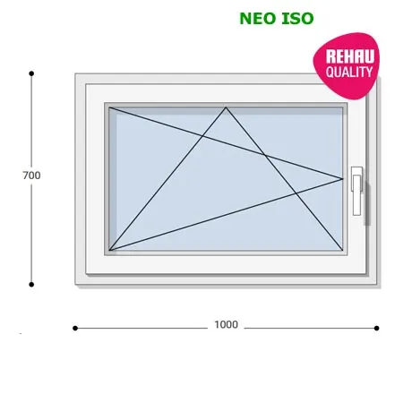 100x70 Műanyag ablak, Egyszárnyú, Bukó/Nyíló, Neo Iso Rehau