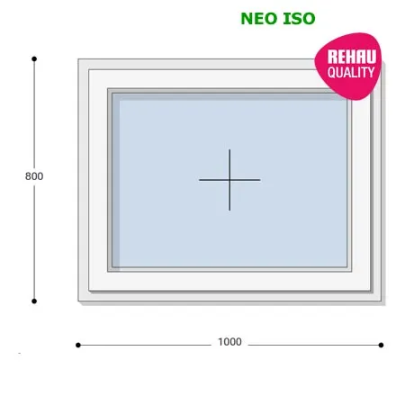 100x80 Műanyag ablak, Egyszárnyú, Fix Ablakszárnyban, Neo Iso Rehau