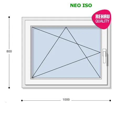 100x80 Műanyag ablak, Egyszárnyú, Bukó/Nyíló, Neo Iso Rehau