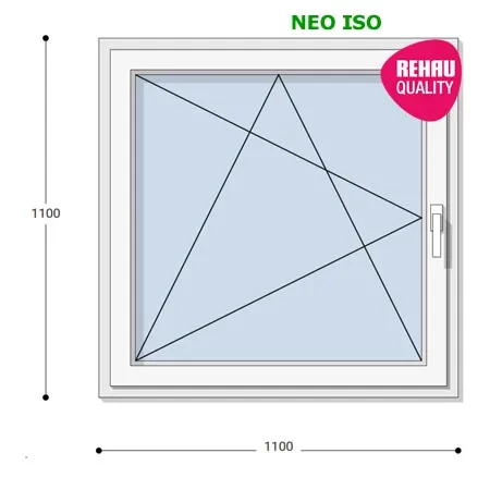 110x110 Műanyag ablak, Egyszárnyú, Bukó/Nyíló, Neo Iso Rehau