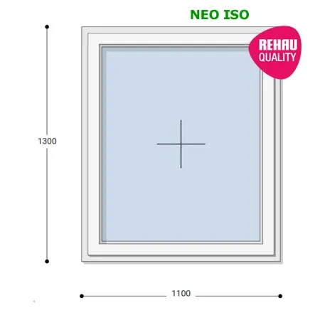 110x130 Műanyag ablak, Egyszárnyú, Fix Ablakszárnyban, Neo Iso Rehau