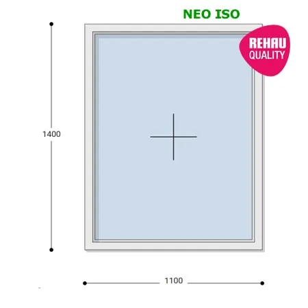 110x140 Műanyag ablak, Egyszárnyú, Fix, Neo Iso Rehau