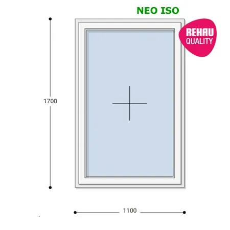 110x170 Műanyag ablak, Egyszárnyú, Fix Ablakszárnyban, Neo Iso Rehau