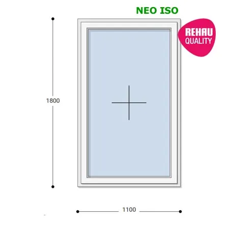 110x180 Műanyag ablak, Egyszárnyú, Fix Ablakszárnyban, Neo Iso Rehau