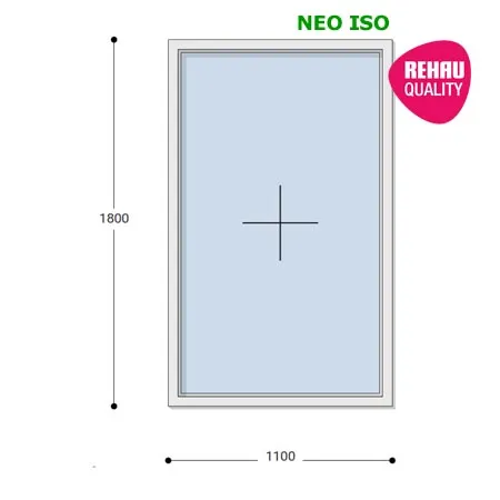110x180 Műanyag ablak, Egyszárnyú, Fix, Neo Iso Rehau