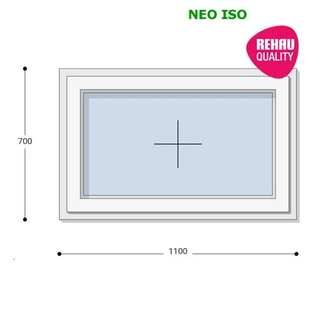 110x70 Műanyag ablak, Egyszárnyú, Fix Ablakszárnyban, Neo Iso Rehau