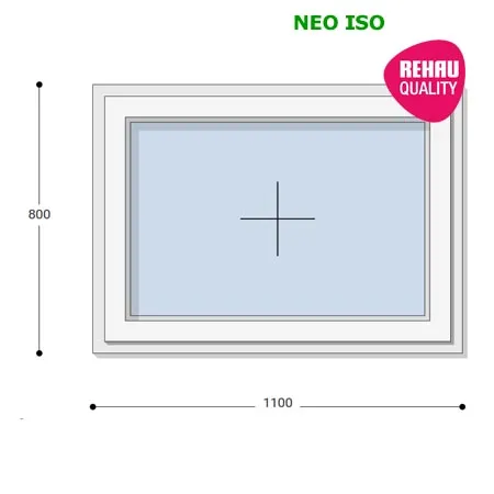110x80 Műanyag ablak, Egyszárnyú, Fix Ablakszárnyban, Neo Iso Rehau