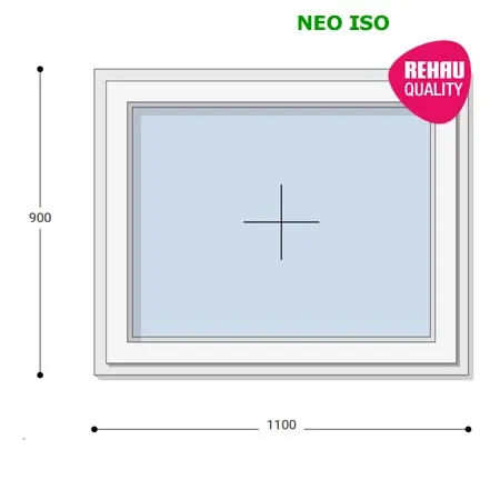110x90 Műanyag ablak, Egyszárnyú, Fix Ablakszárnyban, Neo Iso Rehau