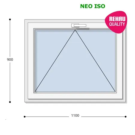 110x90 Műanyag ablak, Egyszárnyú, Bukó, Neo Iso Rehau