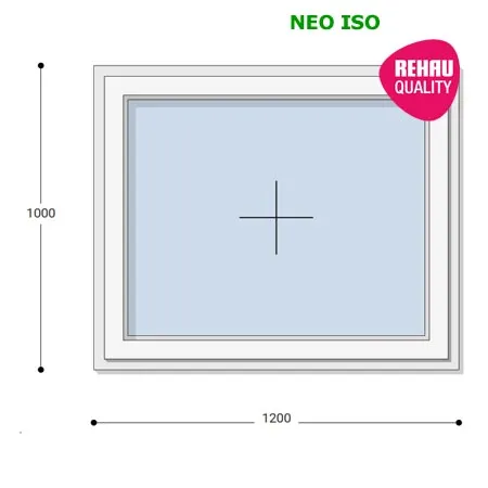 120x100 Műanyag ablak, Egyszárnyú, Fix Ablakszárnyban, Neo Iso Rehau