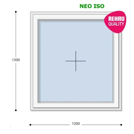 120x130 Műanyag ablak, Egyszárnyú, Fix Ablakszárnyban, Neo Iso Rehau