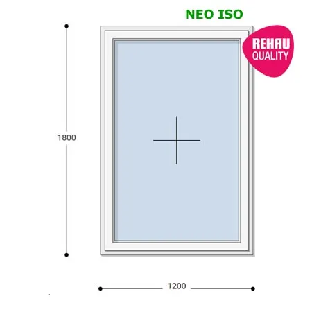 120x180 Műanyag ablak, Egyszárnyú, Fix Ablakszárnyban, Neo Iso Rehau