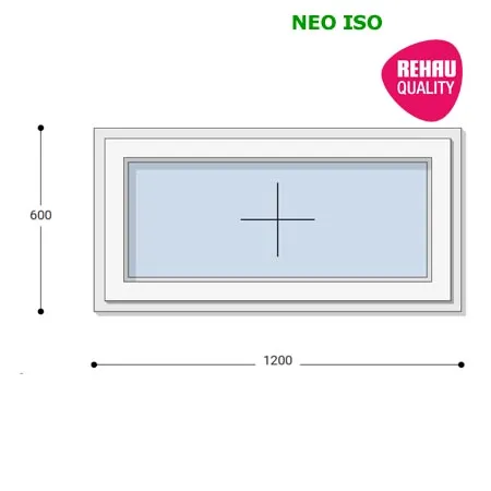 120x60 Műanyag ablak, Egyszárnyú, Fix Ablakszárnyban, Neo Iso Rehau