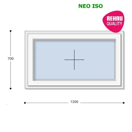 120x70 Műanyag ablak, Egyszárnyú, Fix Ablakszárnyban, Neo Iso Rehau