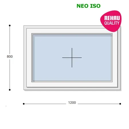 120x80 Műanyag ablak, Egyszárnyú, Fix Ablakszárnyban, Neo Iso Rehau