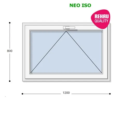 120x80 Műanyag ablak, Egyszárnyú, Bukó, Neo Iso Rehau