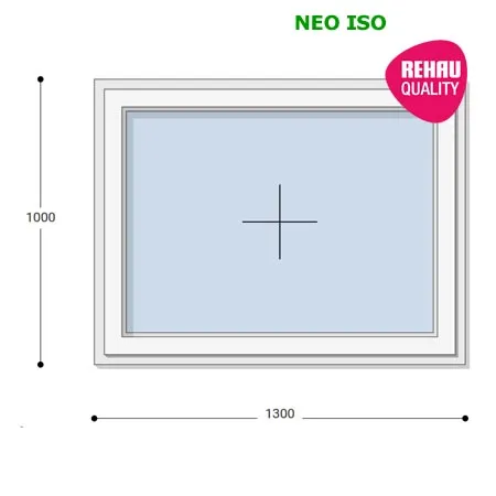 130x100 Műanyag ablak, Egyszárnyú, Fix Ablakszárnyban, Neo Iso Rehau