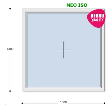 130x130 Műanyag ablak, Egyszárnyú, Fix, Neo Iso Rehau
