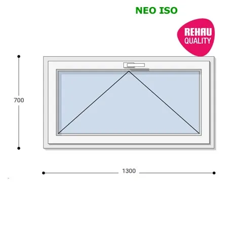 130x70 Műanyag ablak, Egyszárnyú, Bukó, Neo Iso Rehau