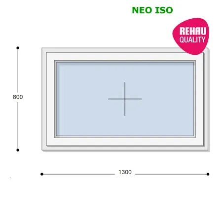 130x80 Műanyag ablak, Egyszárnyú, Fix Ablakszárnyban, Neo Iso Rehau