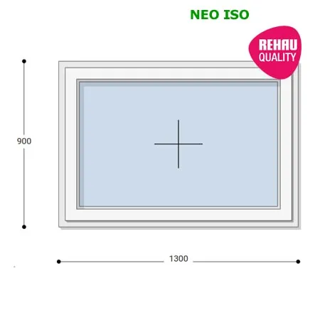 130x90 Műanyag ablak, Egyszárnyú, Fix Ablakszárnyban, Neo Iso Rehau