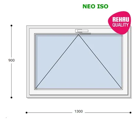 130x90 Műanyag ablak, Egyszárnyú, Bukó, Neo Iso Rehau