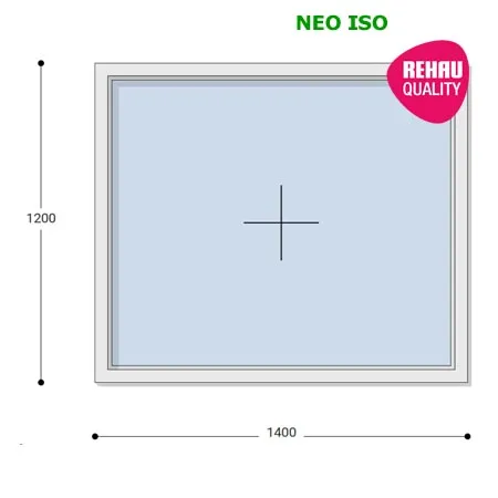 140x120 Műanyag ablak, Egyszárnyú, Fix, Neo Iso Rehau