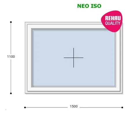150x110 Műanyag ablak, Egyszárnyú, Fix Ablakszárnyban, Neo Iso Rehau