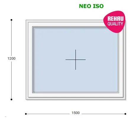 150x120 Műanyag ablak, Egyszárnyú, Fix Ablakszárnyban, Neo Iso Rehau