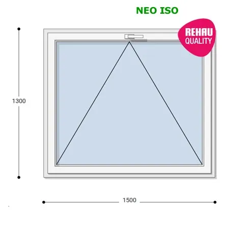 150x130 Műanyag ablak, Egyszárnyú, Bukó, Neo Iso Rehau