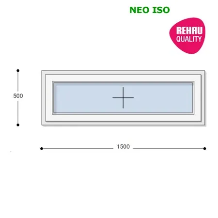 150x50 Műanyag ablak, Egyszárnyú, Fix Ablakszárnyban, Neo Iso Rehau