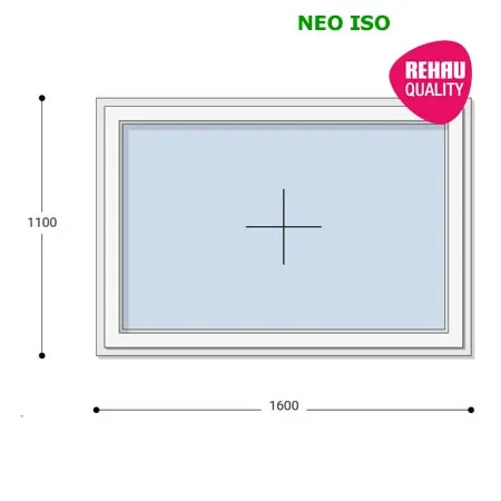 160x110 Műanyag ablak, Egyszárnyú, Fix Ablakszárnyban, Neo Iso Rehau