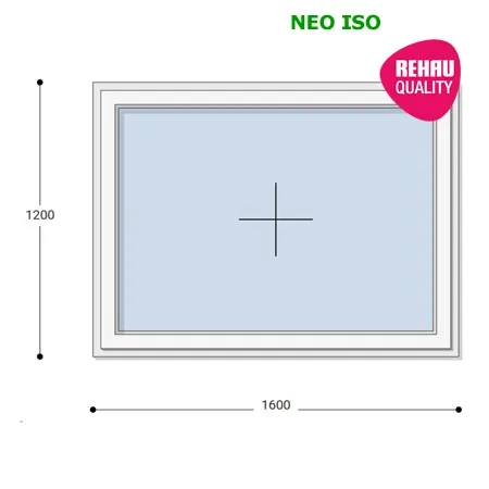160x120 Műanyag ablak, Egyszárnyú, Fix Ablakszárnyban, Neo Iso Rehau