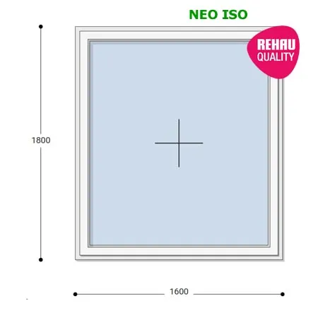 160x180 Műanyag ablak, Egyszárnyú, Fix Ablakszárnyban, Neo Iso Rehau