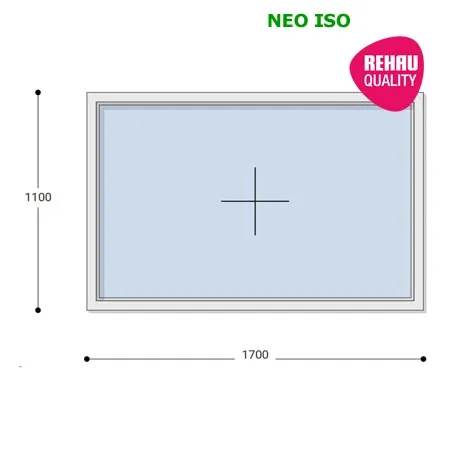 170x110 Műanyag ablak, Egyszárnyú, Fix, Neo Iso Rehau