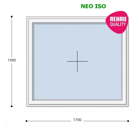 170x150 Műanyag ablak, Egyszárnyú, Fix Ablakszárnyban, Neo Iso Rehau